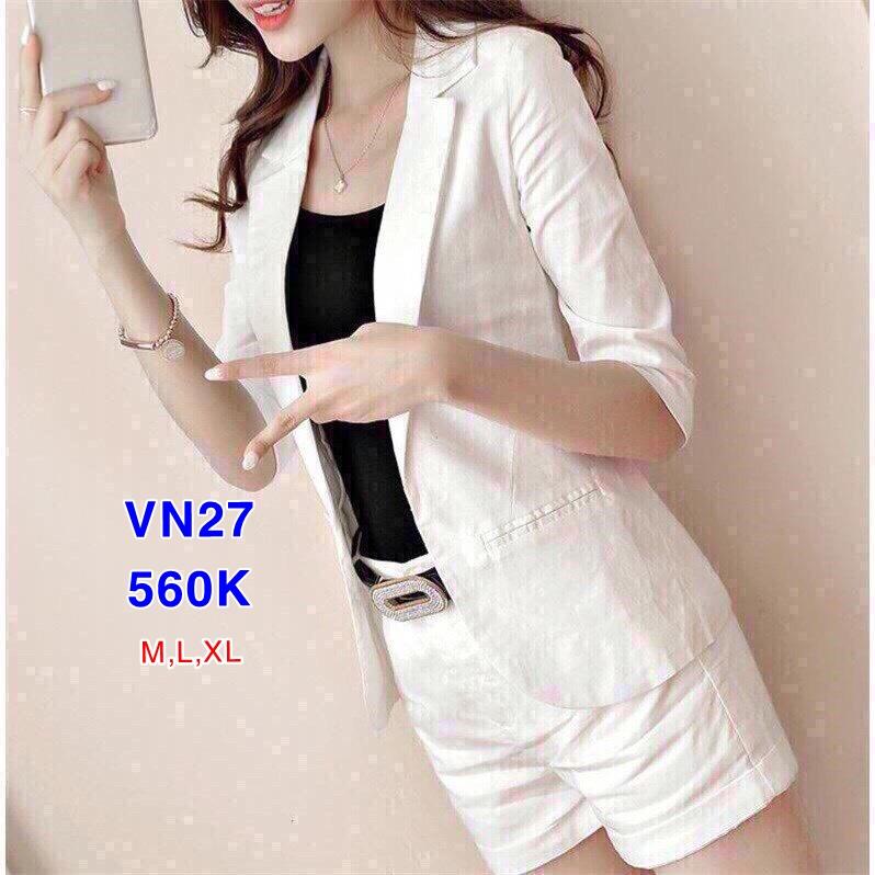 Set vest nữ quần ngắn kèm áo thun và dây nịt VN27
